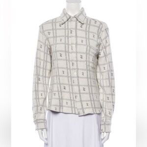 Maryam Nassir Zadeh Gray Plaid Shirt